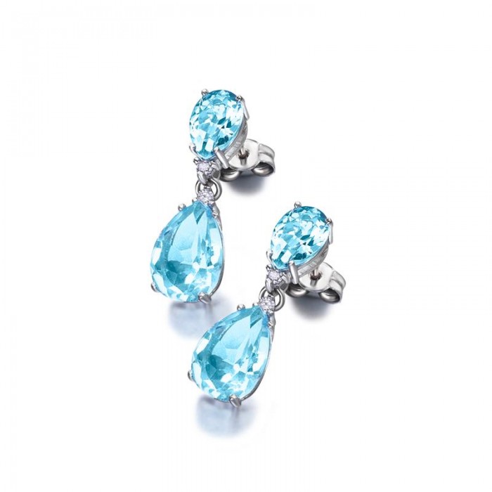 Pendientes Le Carré Mujer Pera Oro Blanco  y Diamantes GB035OB.AG