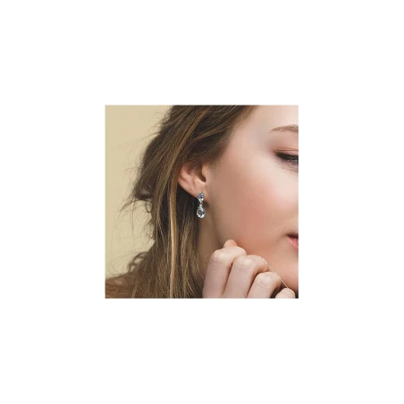 Pendientes Le Carré Mujer Pera Oro Blanco y Diamantes GB035OB.AG