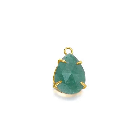 Complemento Pendientes Mujer Plata Baño Oro Amarillo Jade Verde LB099ES.00