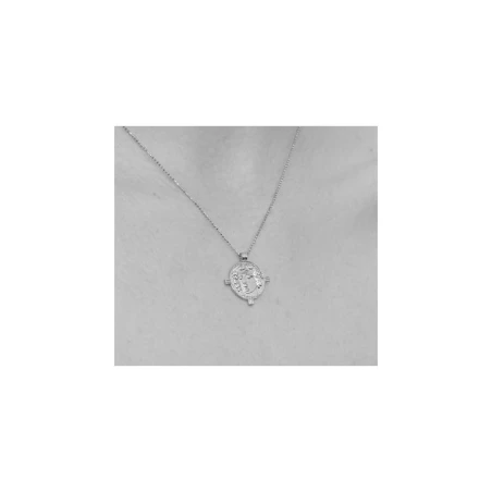 Colgante Le Carré Mujer Plata Baño Rodio  moneda con 4 barritas LD094RO.00