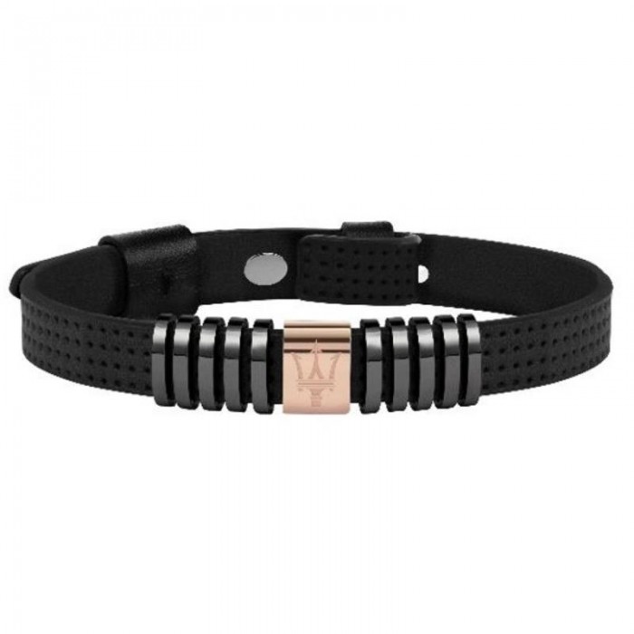 Pulsera Maserati MAN2 Hombre Negro y Rosado JM418ANJ02