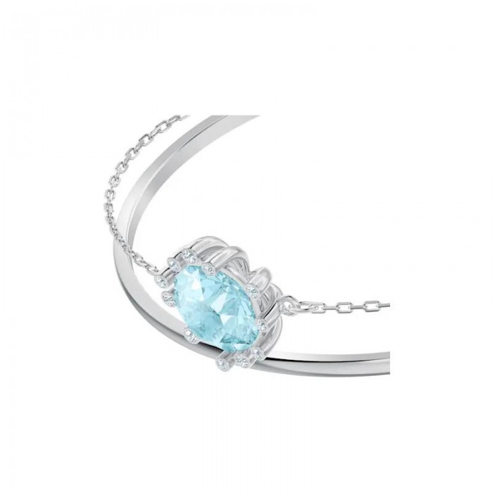 Brazalete Swarovski cristal Aguamarina, bañado en rodio 5479928