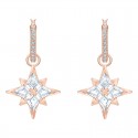 Pendientes de aro Swarovski Symbolic Star, blanco, baño en oro rosa 5494337