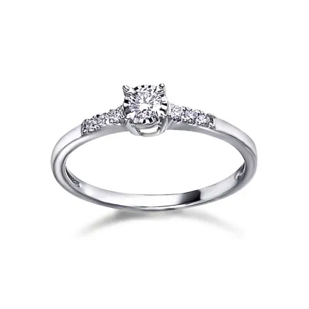 Anillo Oro Blanco Mujer LeCarré Diamante GA024OB