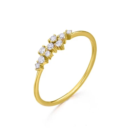 Anillo LeCarré Cascada Diamantes y Oro Amarillo GA056OA