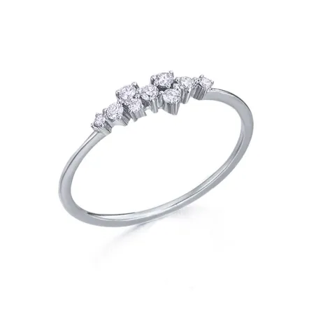 Anillo LeCarré Cascada Diamantes y Oro Blanco GA056OB