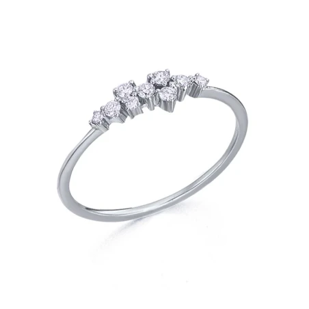 Anillo LeCarré Cascada Diamantes y Oro Blanco GA056OB