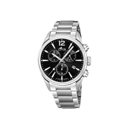 Reloj Lotus Chrono Hombre Plateado y Negro Cronógrafo 18690/3