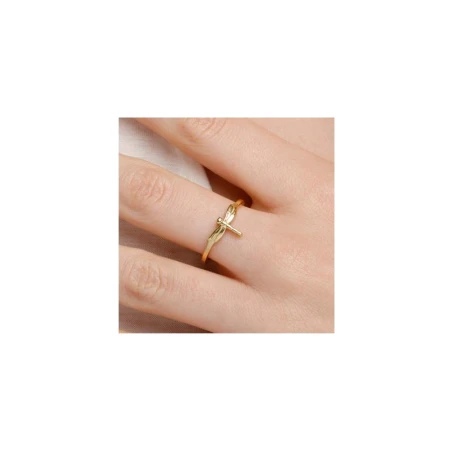 Anillo Libélula de plata de 1ª ley bañada en oro LA105AM