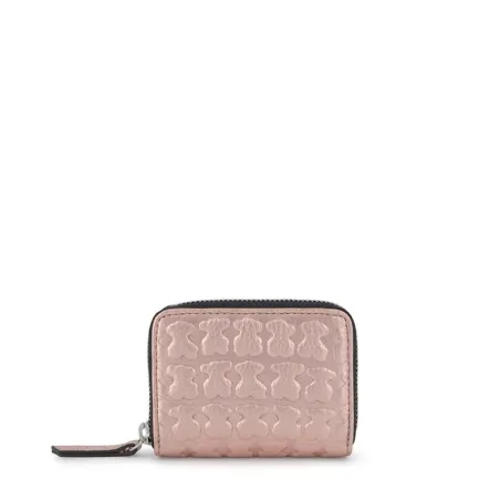 Monedero Tous mediano Sherton rosa-oro de piel 2001145115