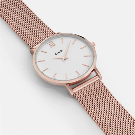 Reloj Cluse Mujer Minuit Mesh Rosado CW0101203001