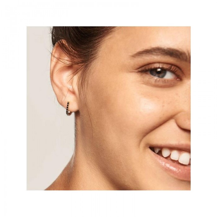 Pendientes PdPaola Bird Gold Black Plata Baño Oro AR01-094-U