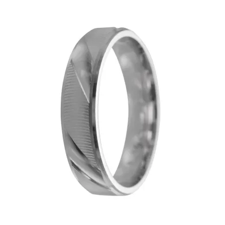 Alianza plata 4 mm tallada