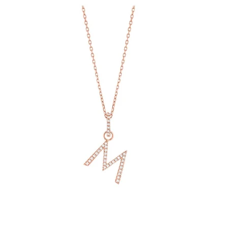 Colgante Letra M Oro Inicial Mujer 0,11cts PW140M01 sin cadena
