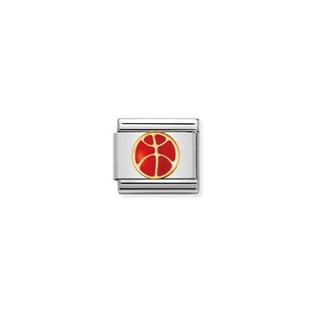 Componible Classic DEPORTES acero, esmalte y oro de 18k pelota baloncesto
