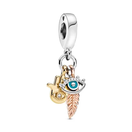 Charm colgante Pandora Mano de Fátima Ojo Turco & Pluma 768785C01