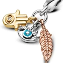 Charm colgante Pandora Mano de Fátima Ojo Turco & Pluma 768785C01