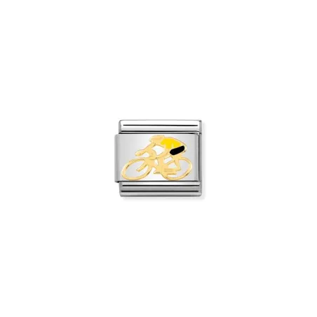 Componible Classic DEPORTES 1 acero, esmalte y oro de 18k Ciclista AMARILLO
