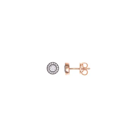 Pendientes Salvatore Plata chapado Oro Rosa Circonitas 136A0481