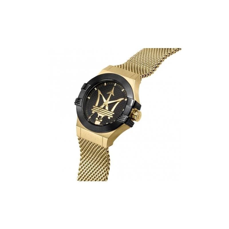 POTENZA 42MM 3H BLACK DIAL MESH BR YG
