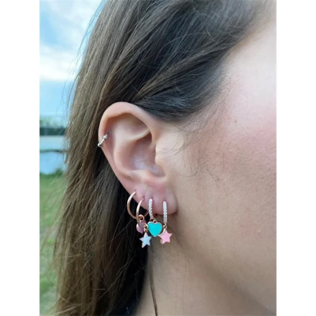 Pendientes Plata arxis Estrella colgante Blanca D5092OR0016 DR12