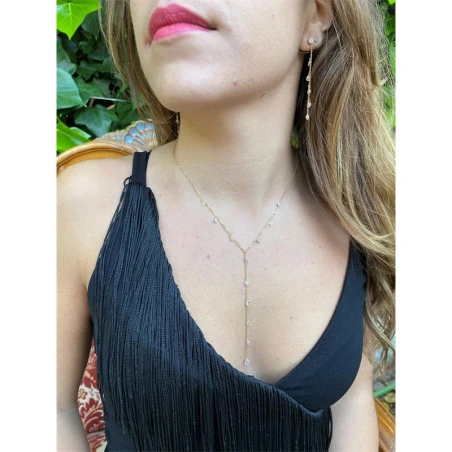 Collar plata dorado circonitas blancas D4049HK0110 D1443