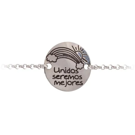 Pulsera Plata Arco iris grabado 8CF3339-6