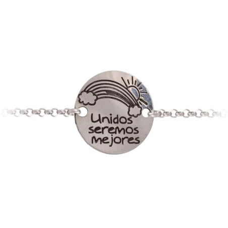 Pulsera Plata Arco iris grabado 8CF3339-6