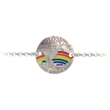 Pulsera  Plata Arbol-Iris "Todo saldrá bien" 8CF3340-18