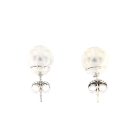 Pendientes arxis Plata Shiny Face perla orgánica 8 milímetros