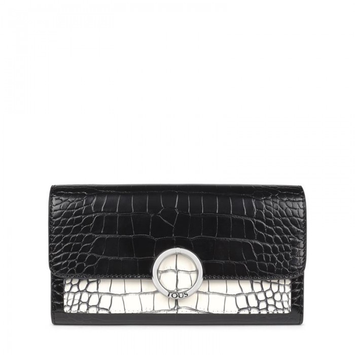 Billetera TOUS Mujer Mediana Audree Wild Blanco y Negro 095970756