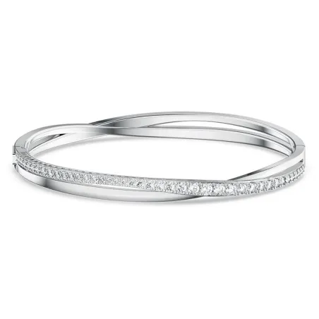 Pulsera Swarovski Twist Rows Blanco Baño Rodio Talla M 5565210