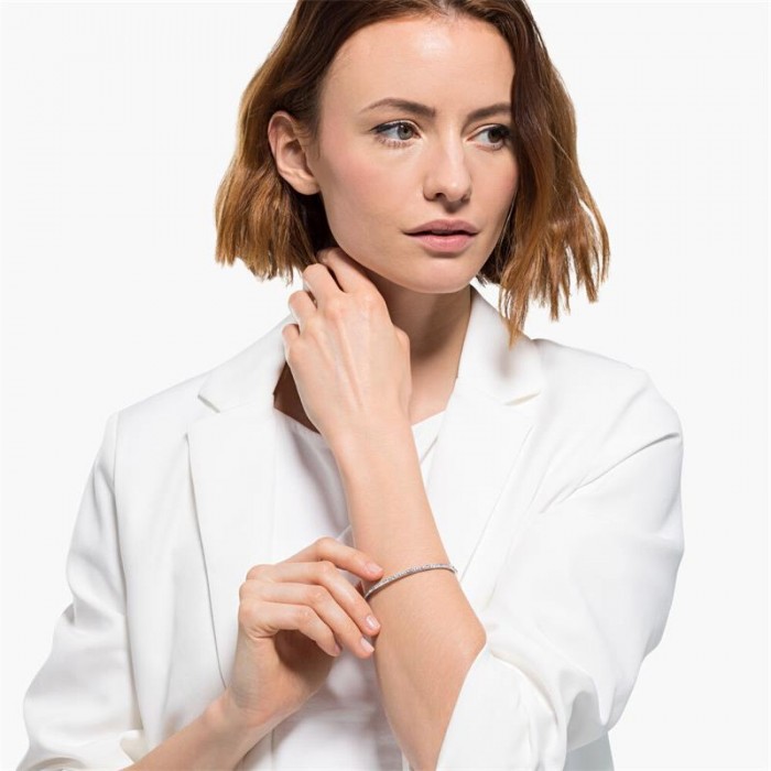 Brazalete Swarovski Rare Blanco Baño Rodio 5555723