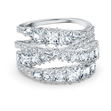 Anillo Swarovski Twist Wrap Blanco Bañor Rodio Talla 55