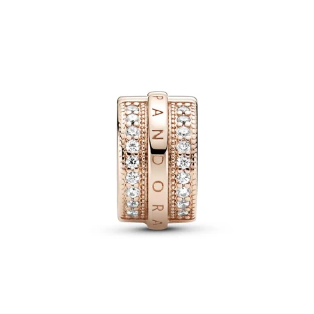 Clip Pandora Rose Logo Líneas Brillantes 789042C01