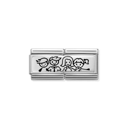 Composable DOUBLE Classic GRABADO acero y plata 925 CUSTOM