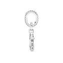 Horseshoe and heart sterling silver dangle with clear cubic zirconia