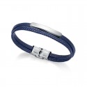 Pulsera Viceroy Fashion AIR Hombre Piel azul y acero inoxidable 15082P09013