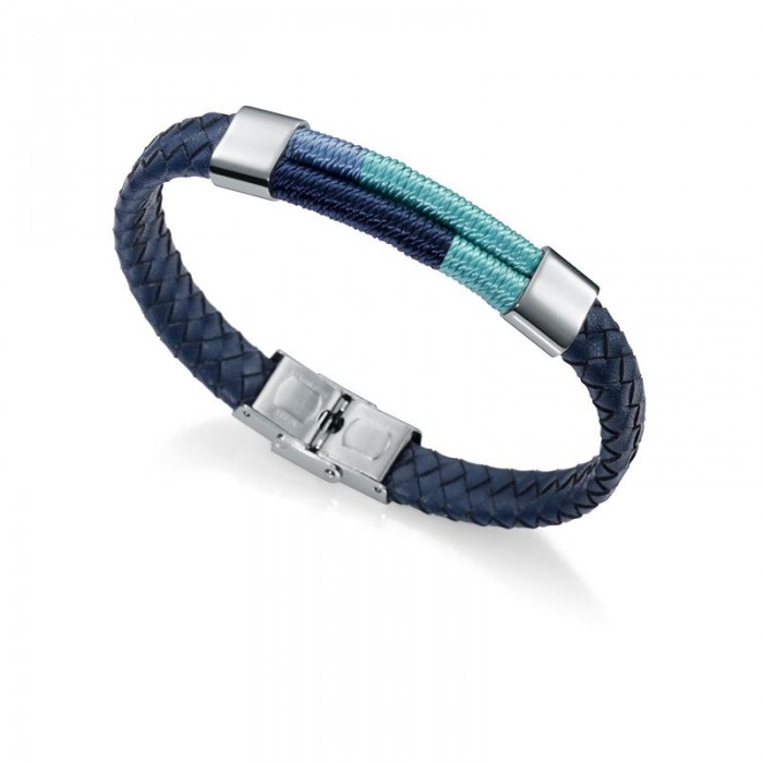 Pulsera Viceroy Fashion HEAT Hombre Piel azul y Acero Inoxidable 75250P01013