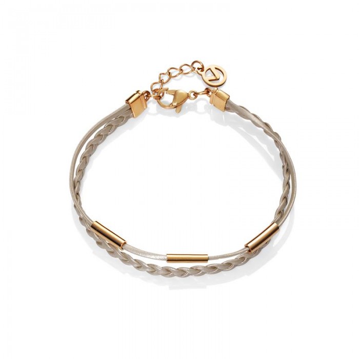 Pulsera Viceroy Fashion CHIC Mujer Piel Blanco y Acero Inoxidable Baño Oro 15075P01019