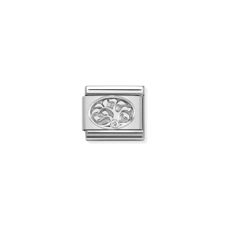 Composable CL SIMBOLOS en acero, plata 925 y Swarovski Zirconia Arbol de la Vida