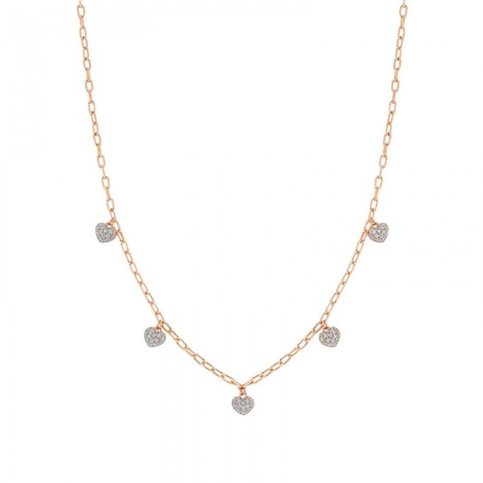 Collar EASYCHIC ed. LOVE en plata 925 y circonitas (RICO) (E) Corazon BLANCO Oro Rosa