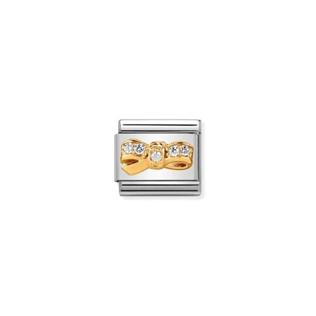 Comp. Claddic FUN 1 en acero, oro 18K y Cubic Zirc. Lazo CHERIE