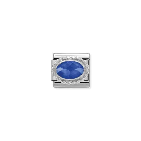 Comp. Clasico CZ. TALLADOS acero, MOLETEADO plata 925 AZUL