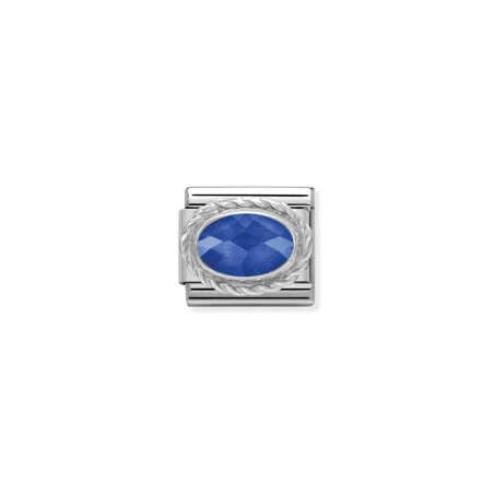 Comp. Clasico CZ. TALLADOS acero, MOLETEADO plata 925 AZUL