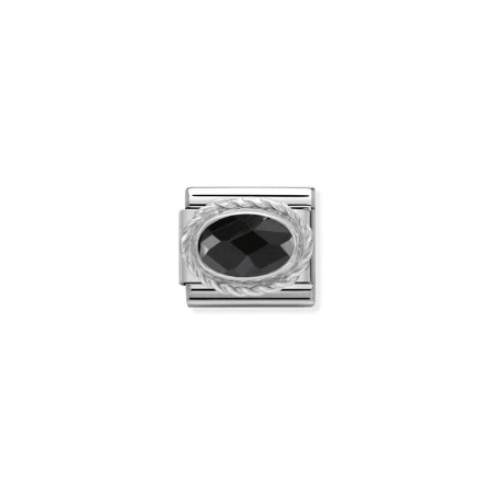 Comp. Clasico CZ. TALLADOS acero, MOLETEADO plata 925 NEGRO