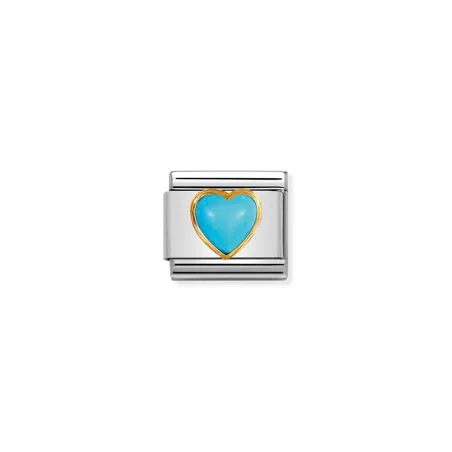 Comp. Classic PIEDRAS DURAS CORAZON en acero y oro de 18k TURQUESA