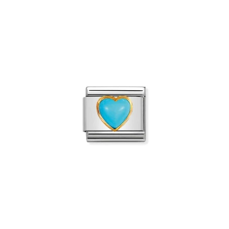 Comp. Classic PIEDRAS DURAS CORAZON en acero y oro de 18k TURQUESA
