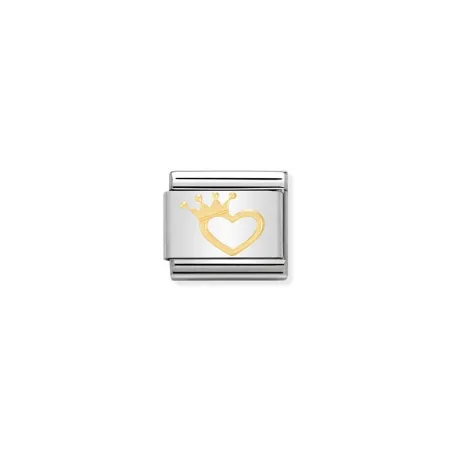 Componible Classic AMOR acero y oro de 18k Corazon con corona