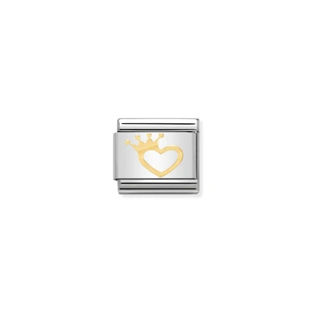 Componible Classic AMOR acero y oro de 18k Corazon con corona